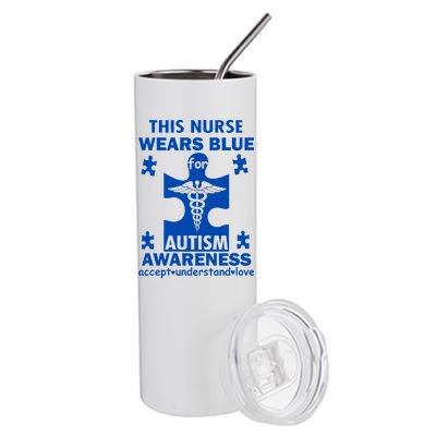 This Nurse Wears Blue For Autism Awareness Stainless Steel Tumbler