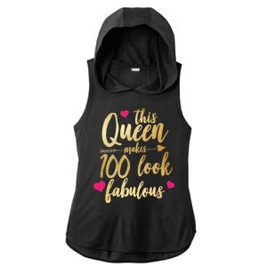 This Queen Makes 100 Look Fabulous  Ladies PosiCharge Tri-Blend Wicking Draft Hoodie Tank