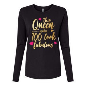 This Queen Makes 100 Look Fabulous  Womens Cotton Relaxed Long Sleeve T-Shirt