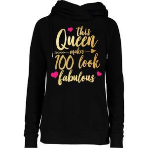 This Queen Makes 100 Look Fabulous  Womens Funnel Neck Pullover Hood