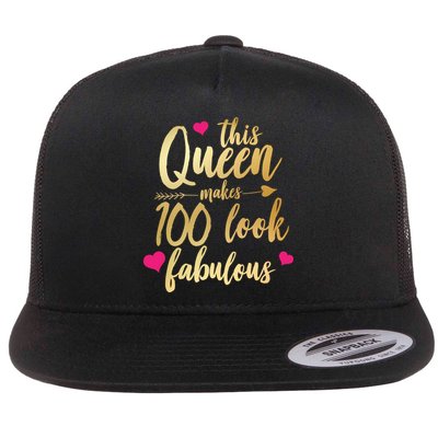 This Queen Makes 100 Look Fabulous  Flat Bill Trucker Hat