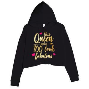 This Queen Makes 100 Look Fabulous  Crop Fleece Hoodie