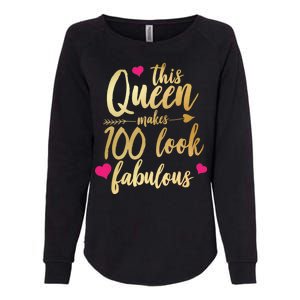 This Queen Makes 100 Look Fabulous  Womens California Wash Sweatshirt