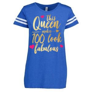 This Queen Makes 100 Look Fabulous  Enza Ladies Jersey Football T-Shirt