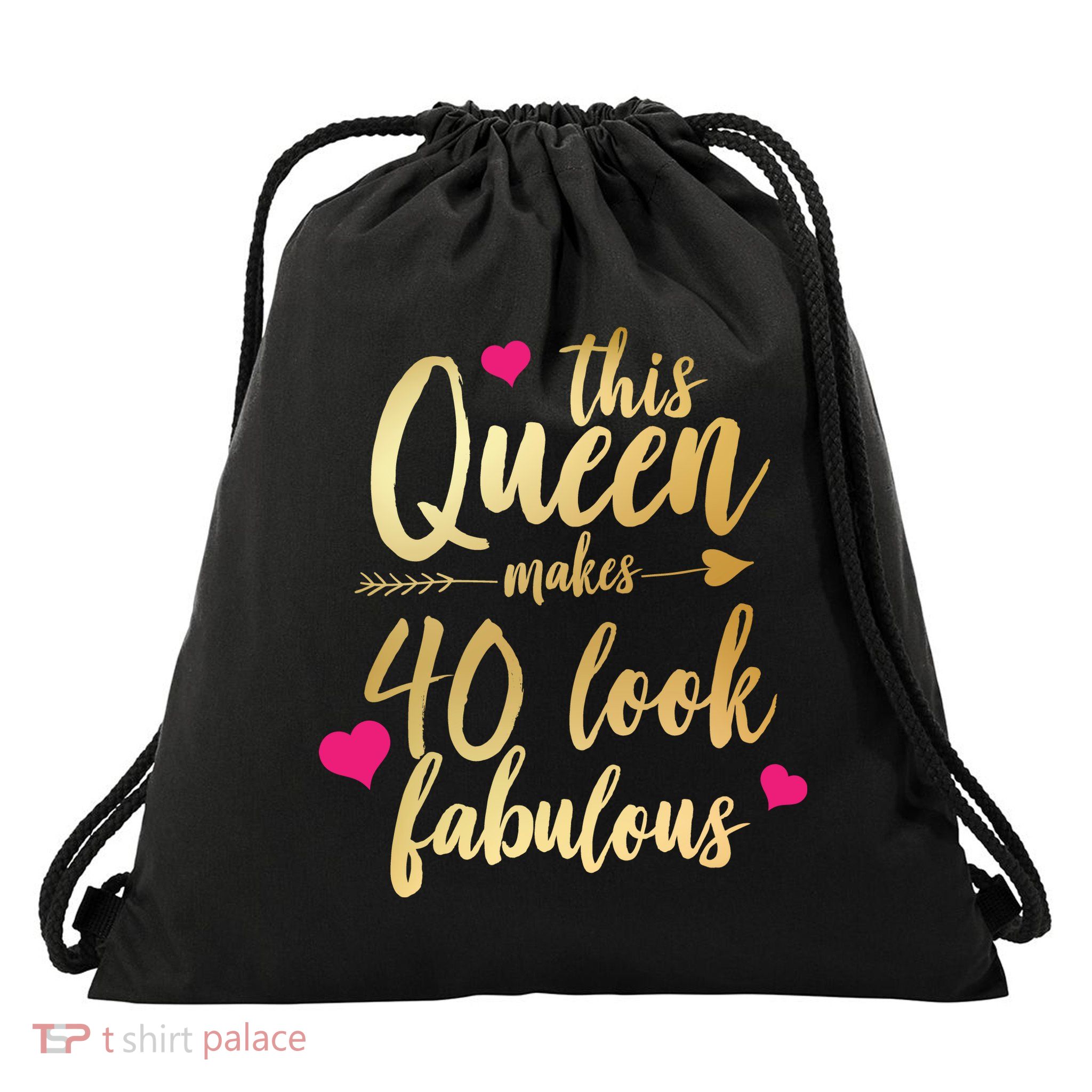 This Queen Makes 40 Look Fabulous  Drawstring Bag
