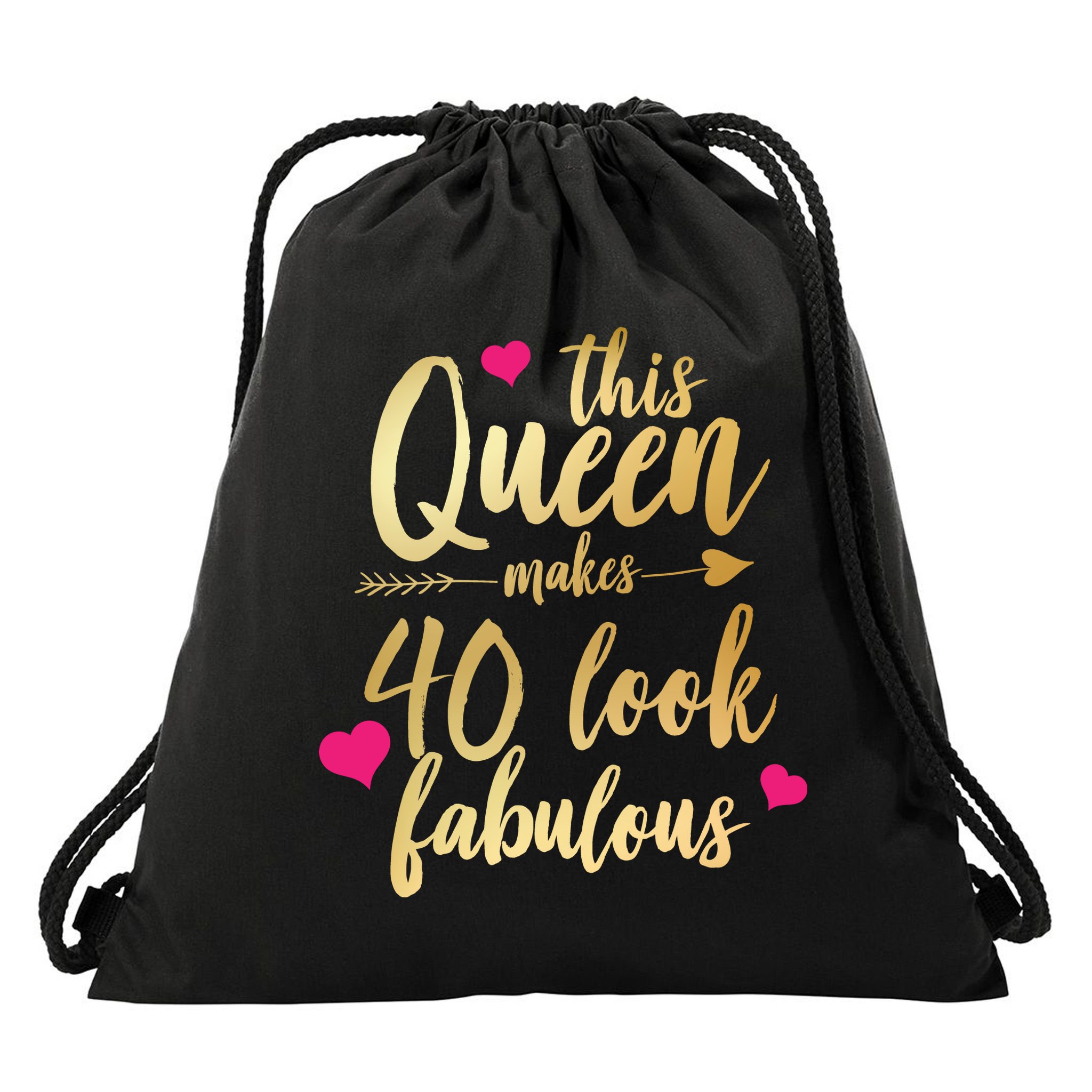 This Queen Makes 40 Look Fabulous  Drawstring Bag