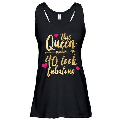 This Queen Makes 40 Look Fabulous  Ladies Essential Flowy Tank