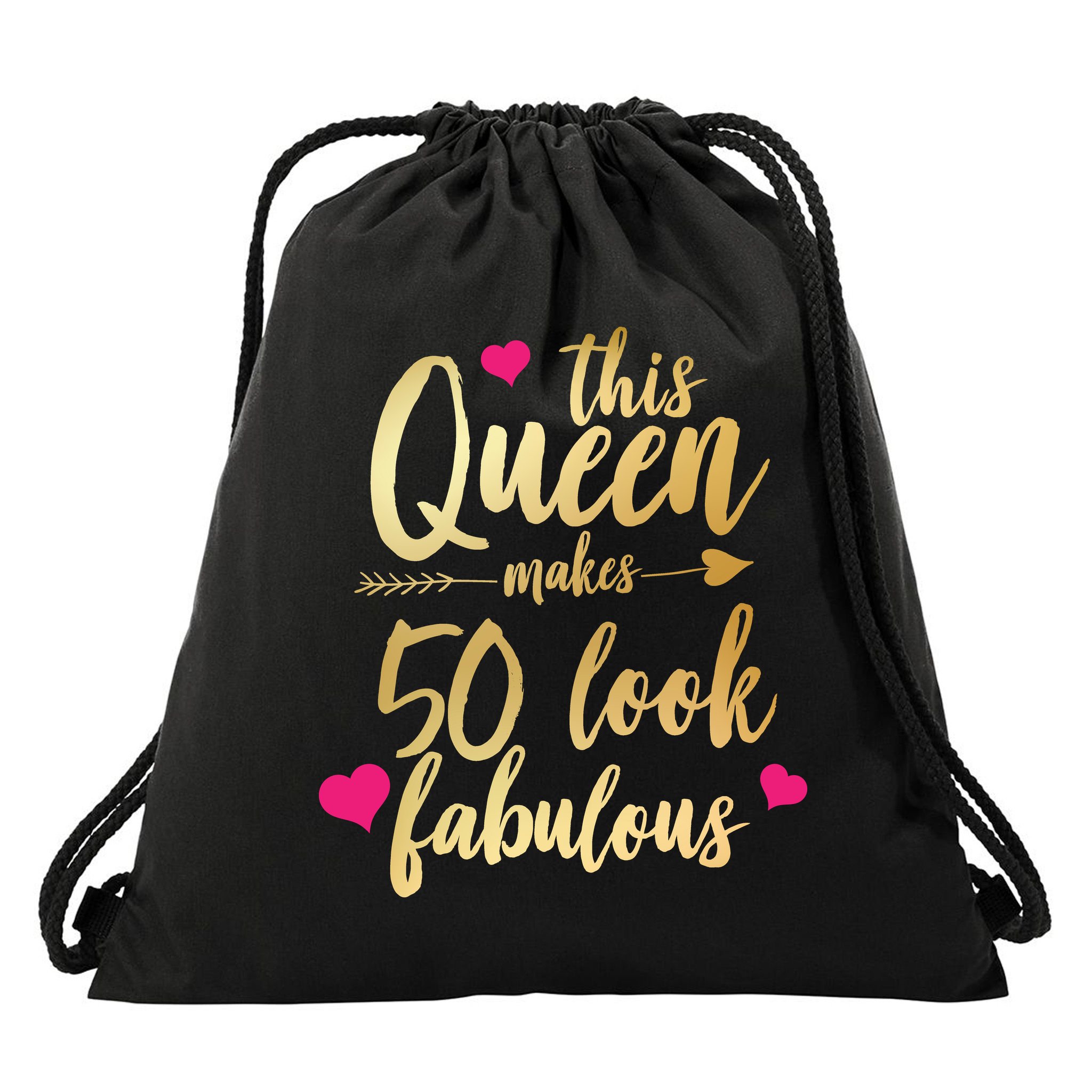 This Queen Makes 50 Look Fabulous  Drawstring Bag