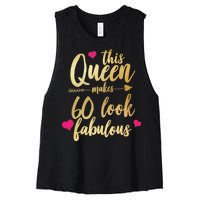 This Queen Makes 60 Look Fabulous  Women's Racerback Cropped Tank