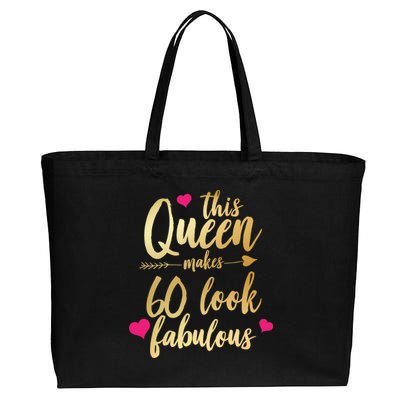 This Queen Makes 60 Look Fabulous  Cotton Canvas Jumbo Tote