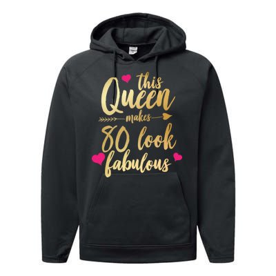 This Queen Makes 80 Look Fabulous Performance Fleece Hoodie