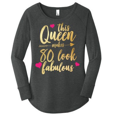 This Queen Makes 80 Look Fabulous Women's Perfect Tri Tunic Long Sleeve Shirt