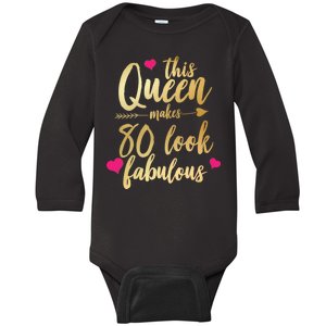 This Queen Makes 80 Look Fabulous Baby Long Sleeve Bodysuit