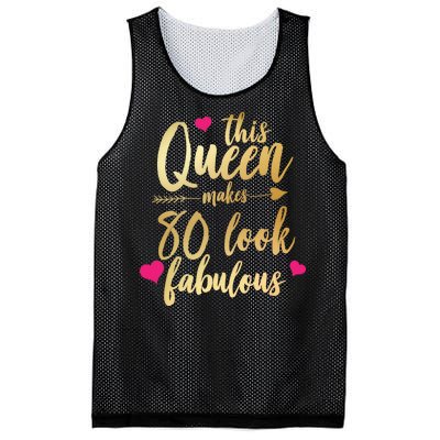 This Queen Makes 80 Look Fabulous Mesh Reversible Basketball Jersey Tank