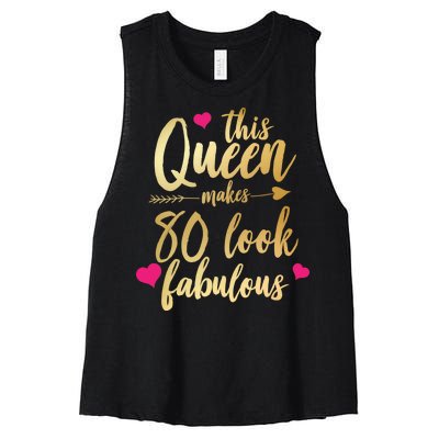 This Queen Makes 80 Look Fabulous Women's Racerback Cropped Tank