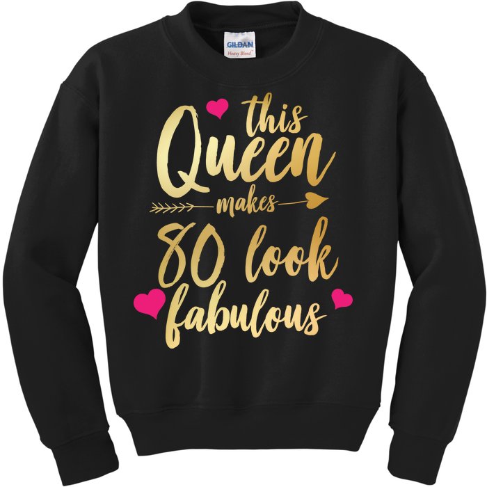 This Queen Makes 80 Look Fabulous Kids Sweatshirt