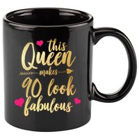 This Queen Makes 90 Look Fabulous  11oz C Handle Ceramic Mug