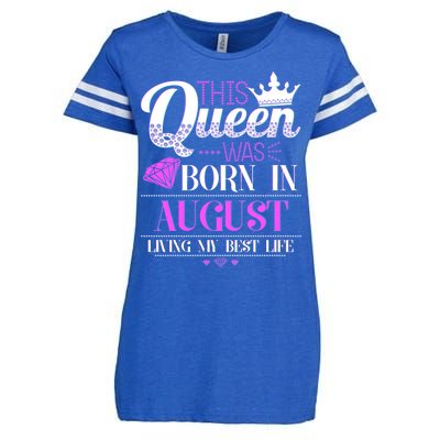 This Queen Was Born In August Living My Best Life Enza Ladies Jersey Football T-Shirt