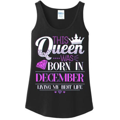 This Queen Was Born In December Living My Best Life Ladies Essential Tank