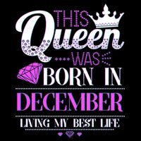 This Queen Was Born In December Living My Best Life Womens T-Shirt