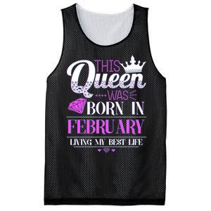 This Queen Was Born In February Living My Best Life Mesh Reversible Basketball Jersey Tank