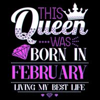 This Queen Was Born In February Living My Best Life Full Zip Hoodie
