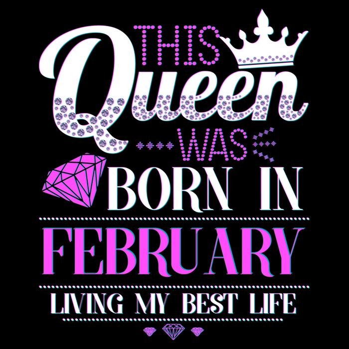 This Queen Was Born In February Living My Best Life Full Zip Hoodie