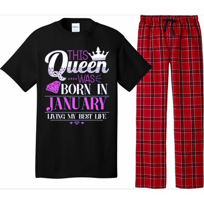 This Queen Was Born In January Living My Best Life Pajama Set