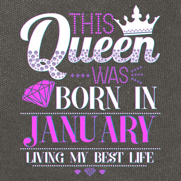 This Queen Was Born In January Living My Best Life Cotton Canvas Backpack