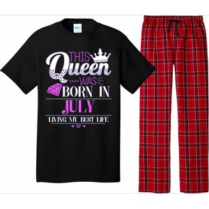 This Queen Was Born In July Living My Best Life Pajama Set