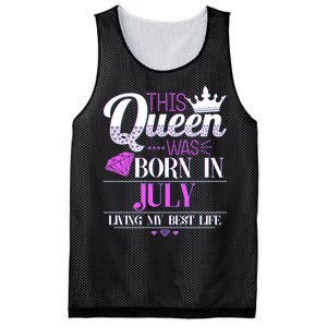 This Queen Was Born In July Living My Best Life Mesh Reversible Basketball Jersey Tank