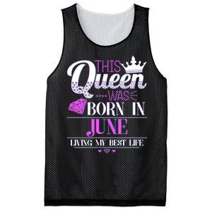 This Queen Was Born In June Living My Best Life Mesh Reversible Basketball Jersey Tank