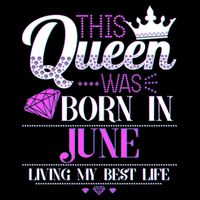 This Queen Was Born In June Living My Best Life Kids T-Shirt