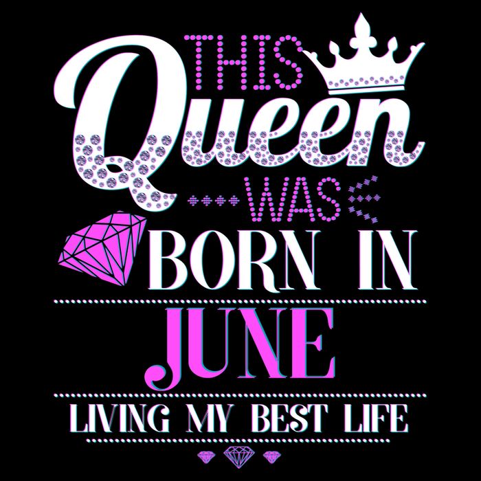 This Queen Was Born In June Living My Best Life Kids T-Shirt