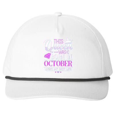 This Queen Was Born In October Living My Best Life Snapback Five-Panel Rope Hat