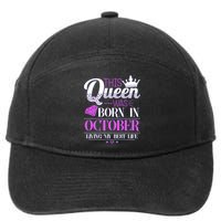 This Queen Was Born In October Living My Best Life 7-Panel Snapback Hat