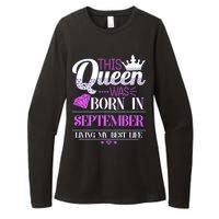 This Queen Was Born In September Living My Best Life Womens CVC Long Sleeve Shirt