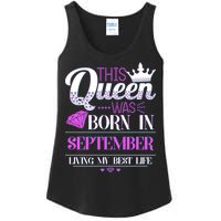 This Queen Was Born In September Living My Best Life Ladies Essential Tank