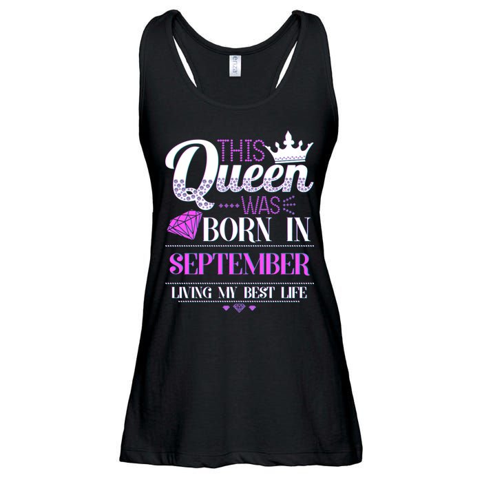 This Queen Was Born In September Living My Best Life Ladies Essential Flowy Tank