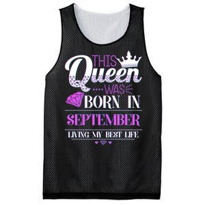 This Queen Was Born In September Living My Best Life Mesh Reversible Basketball Jersey Tank