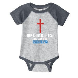 This Shirt Is Illegal In 53 Countries Restricted Nations 40 Hostile Areas 13 Infant Baby Jersey Bodysuit