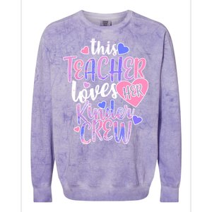 This Teacher Loves Her Kinder Crew Colorblast Crewneck Sweatshirt