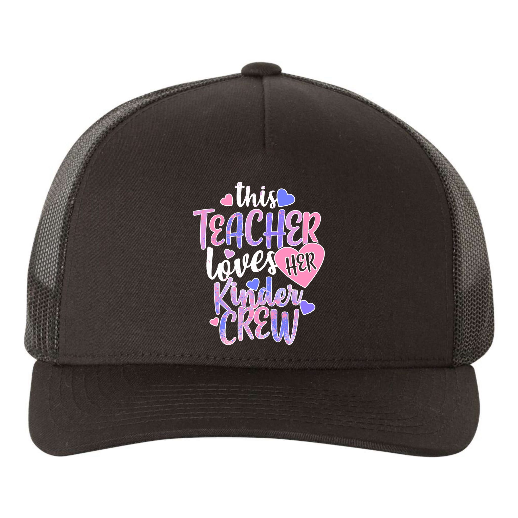 This Teacher Loves Her Kinder Crew Yupoong Adult 5-Panel Trucker Hat