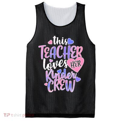 This Teacher Loves Her Kinder Crew Mesh Reversible Basketball Jersey Tank