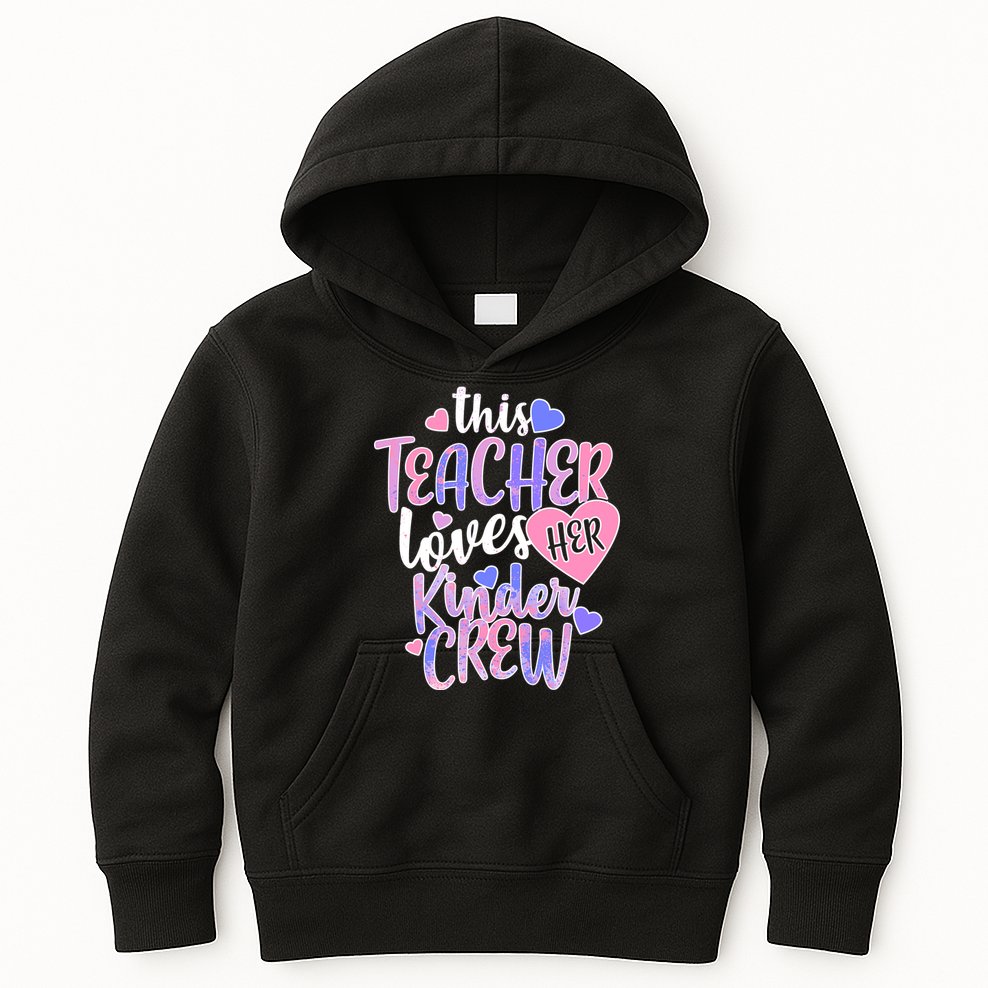 This Teacher Loves Her Kinder Crew Kids Hoodie