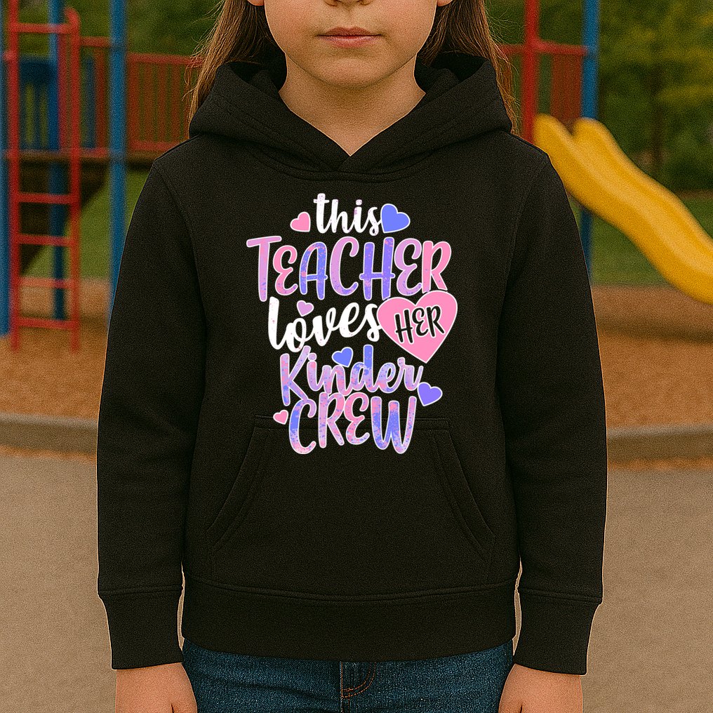 This Teacher Loves Her Kinder Crew Kids Hoodie