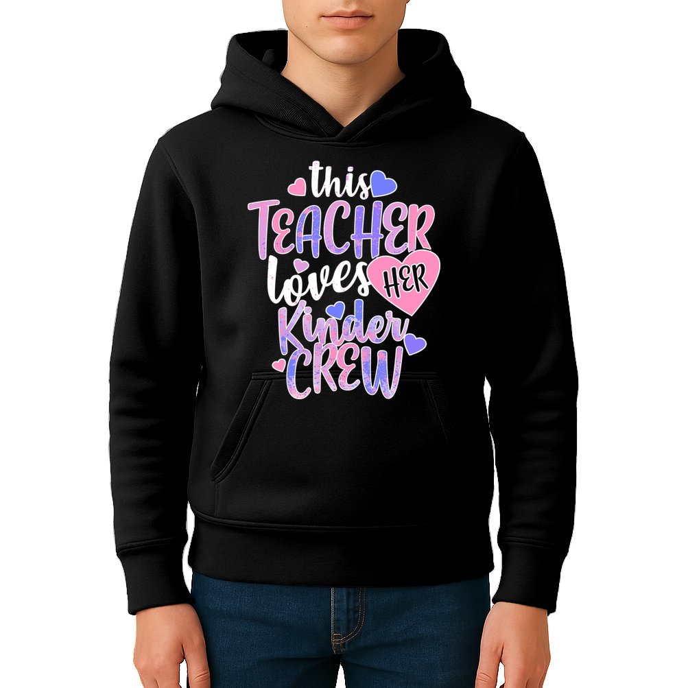 This Teacher Loves Her Kinder Crew Kids Hoodie