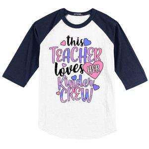 This Teacher Loves Her Kinder Crew Baseball Sleeve Shirt