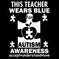 This Teacher Wears Blue Autism Awareness Doggie Tank