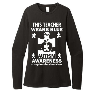 This Teacher Wears Blue Autism Awareness Womens CVC Long Sleeve Shirt